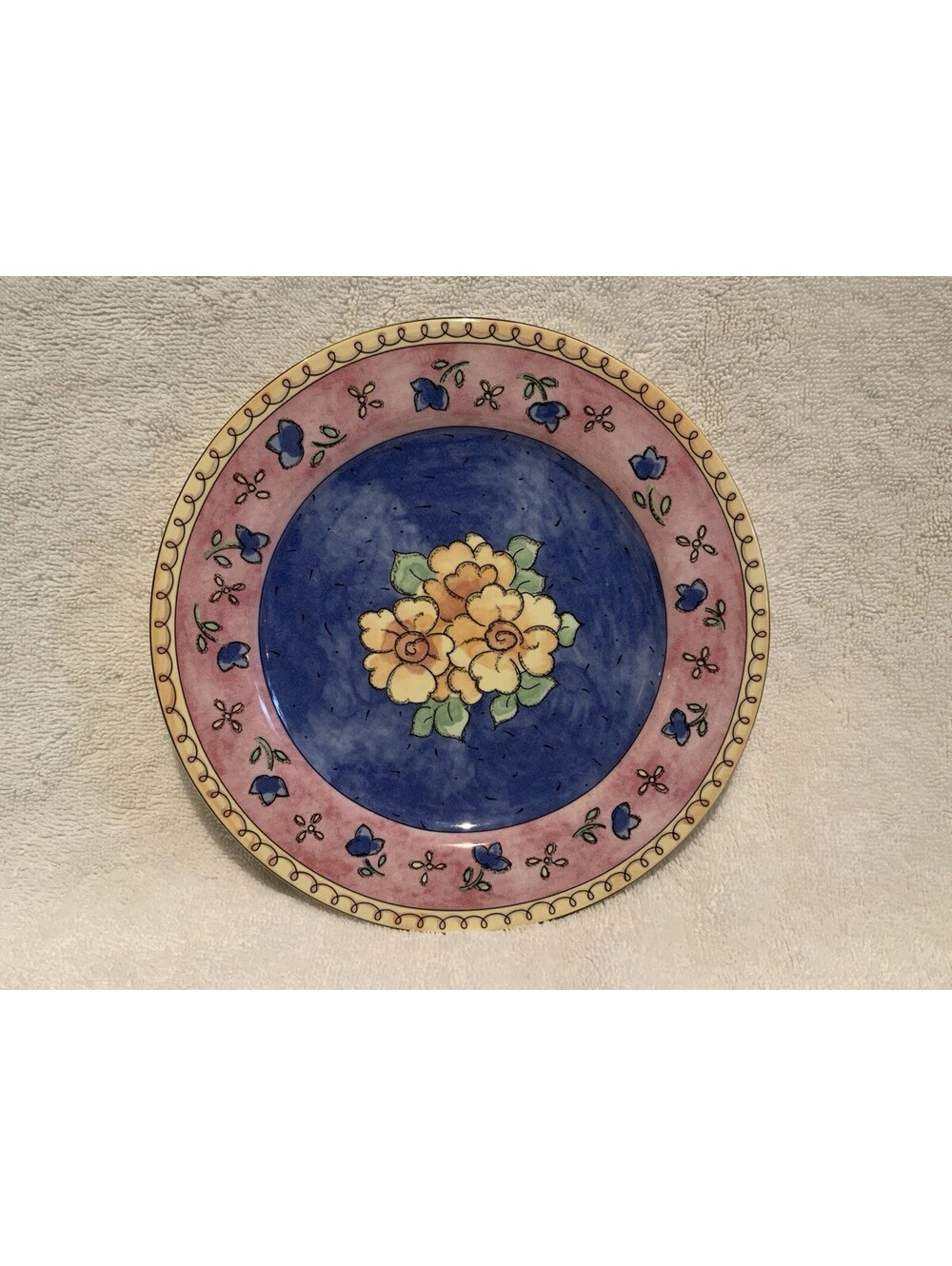 Sango Watecolors 8”W Apricot Jam Salad/Desert Plate Designed by Sue Zipkin
